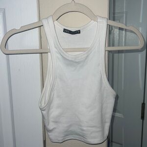 Zara white cropped tank